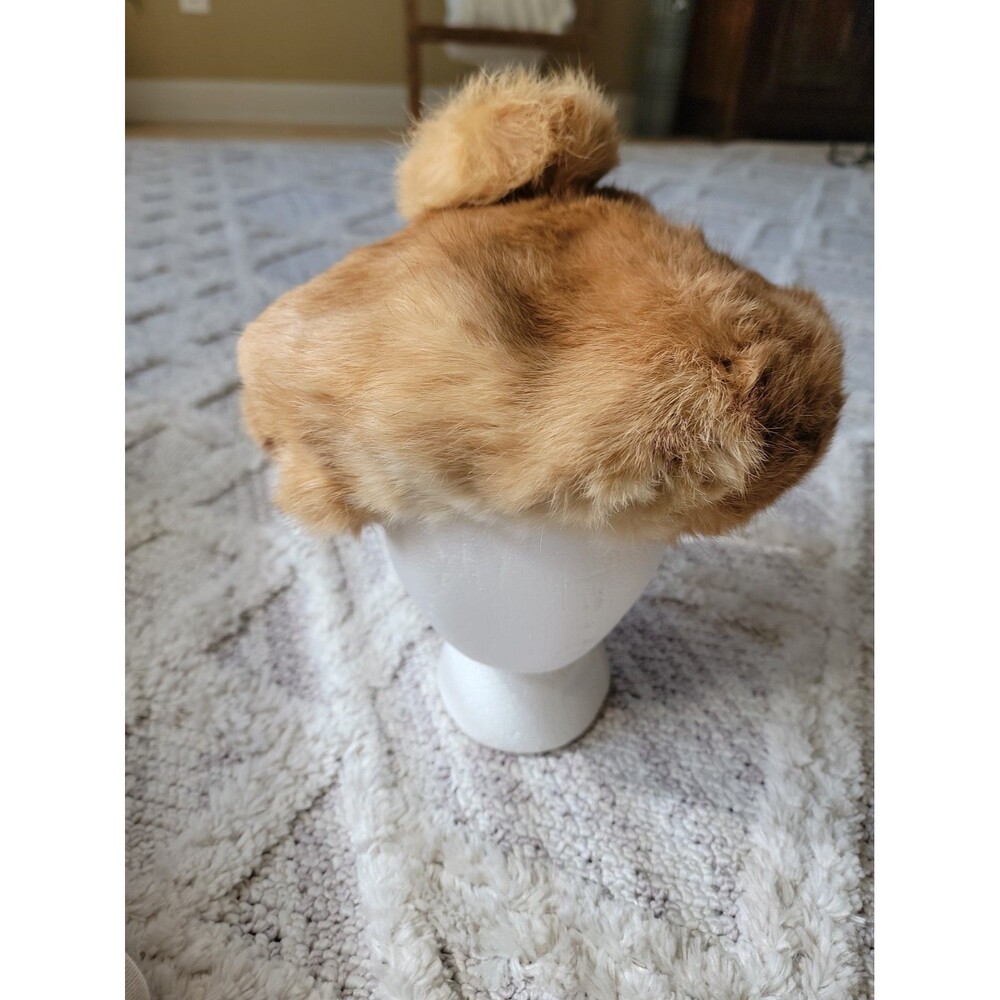 Pillbox Hat Peck & Peck Mod Style Rabbit Fur Womens Fifth Ave NY Jackie O